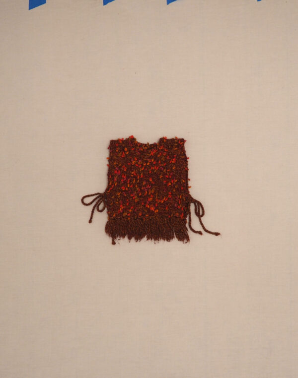 Poncho chenille tricoté main