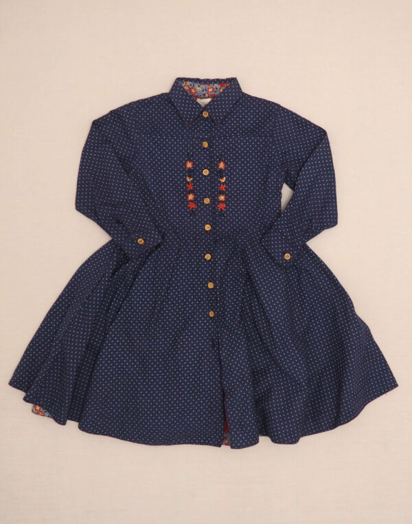 Floral & embroidered winter dress