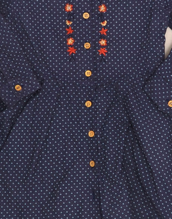 Floral & embroidered winter dress