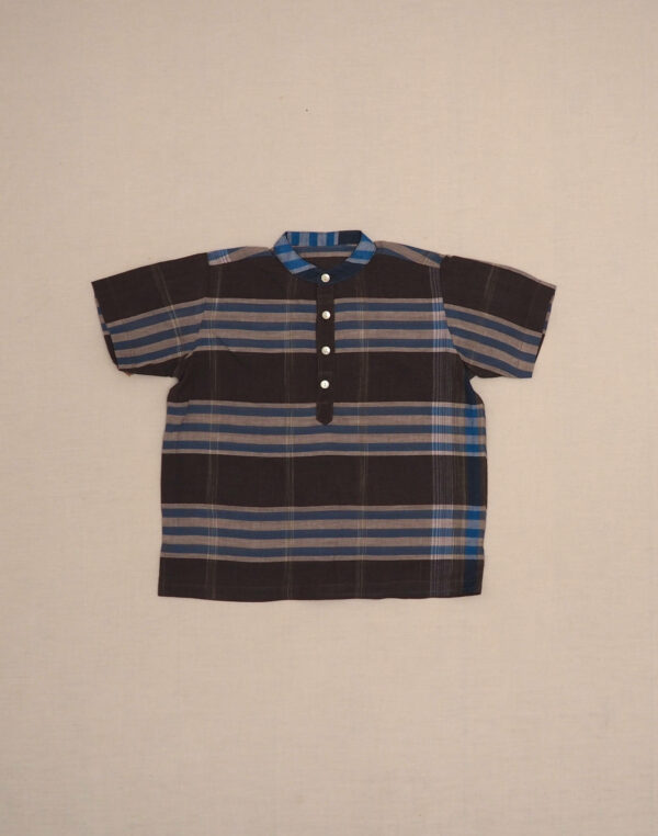 Chemisette grandes rayures cousue main