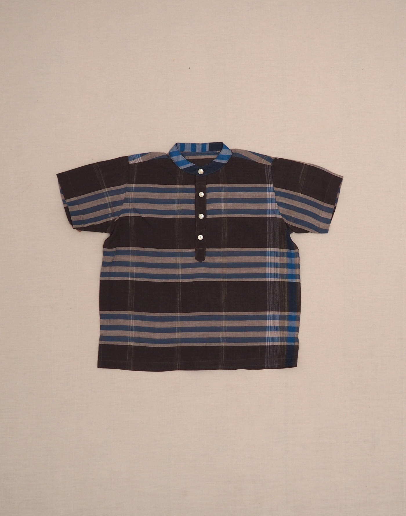 Chemisette grandes rayures cousue main