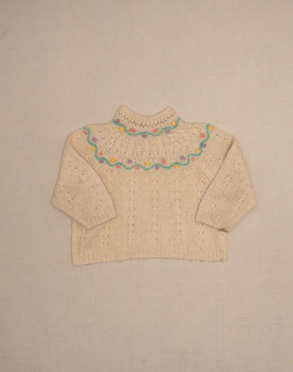 Pull guirlandes tricoté main