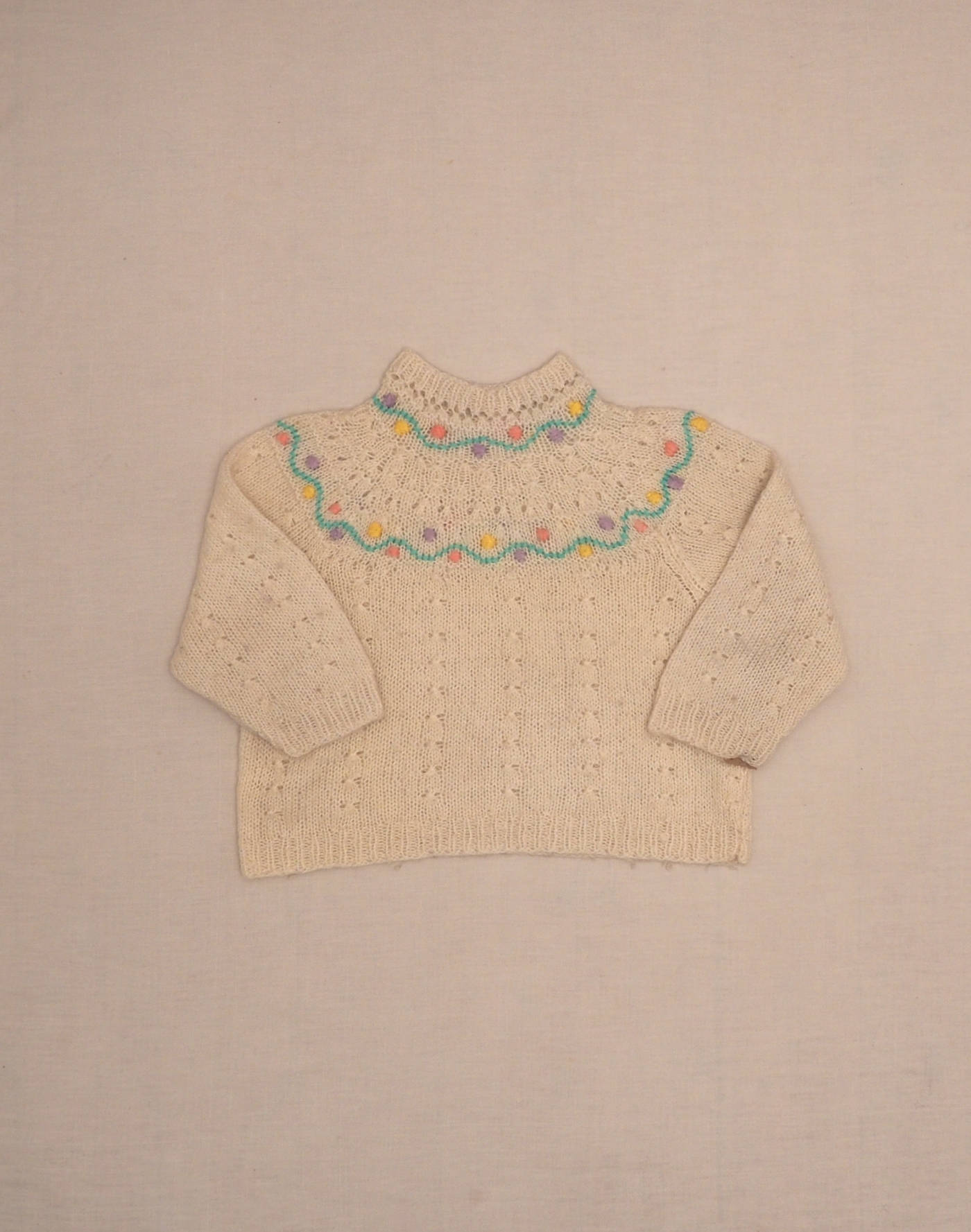 Pull guirlandes tricoté main