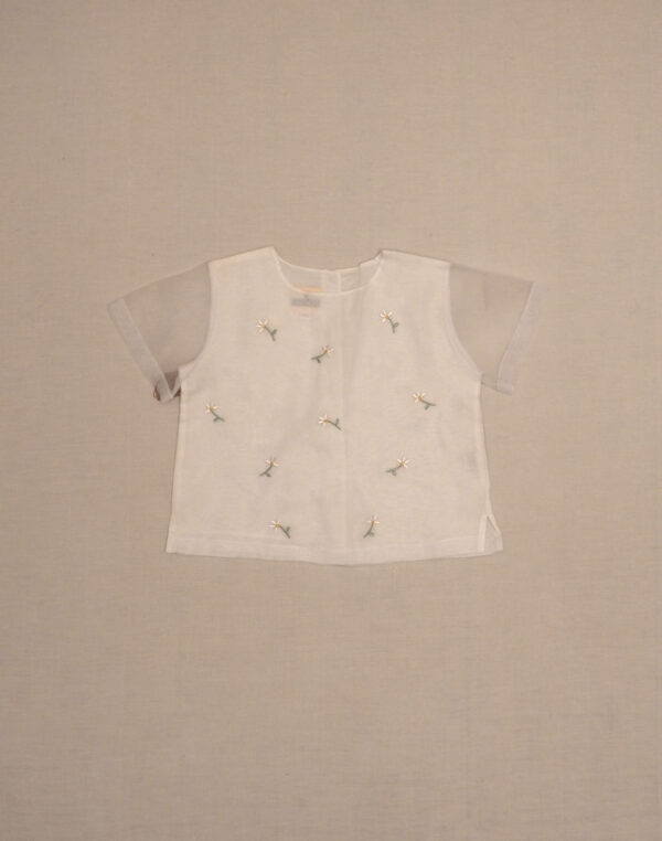 Blouse en gaze brodée