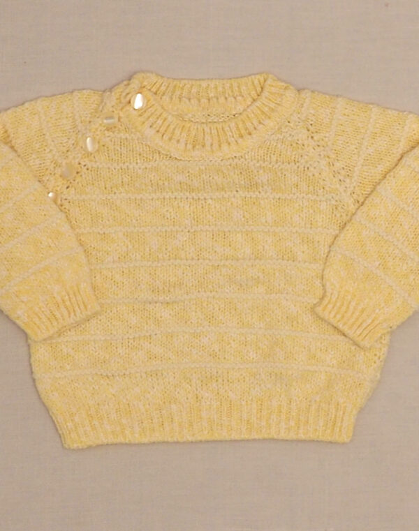 Pull jaune texturé fait main