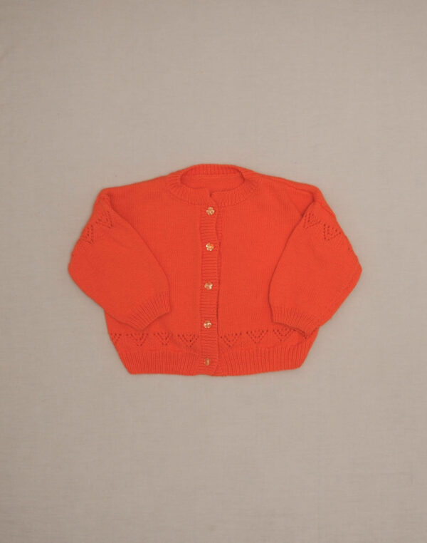 Cardigan corail tricoté main