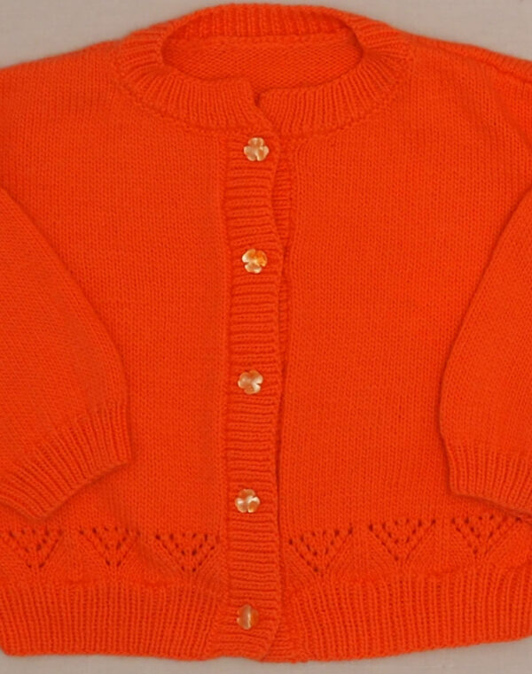 Cardigan corail tricoté main