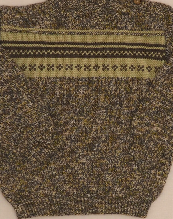 Pull chiné à frise fait main