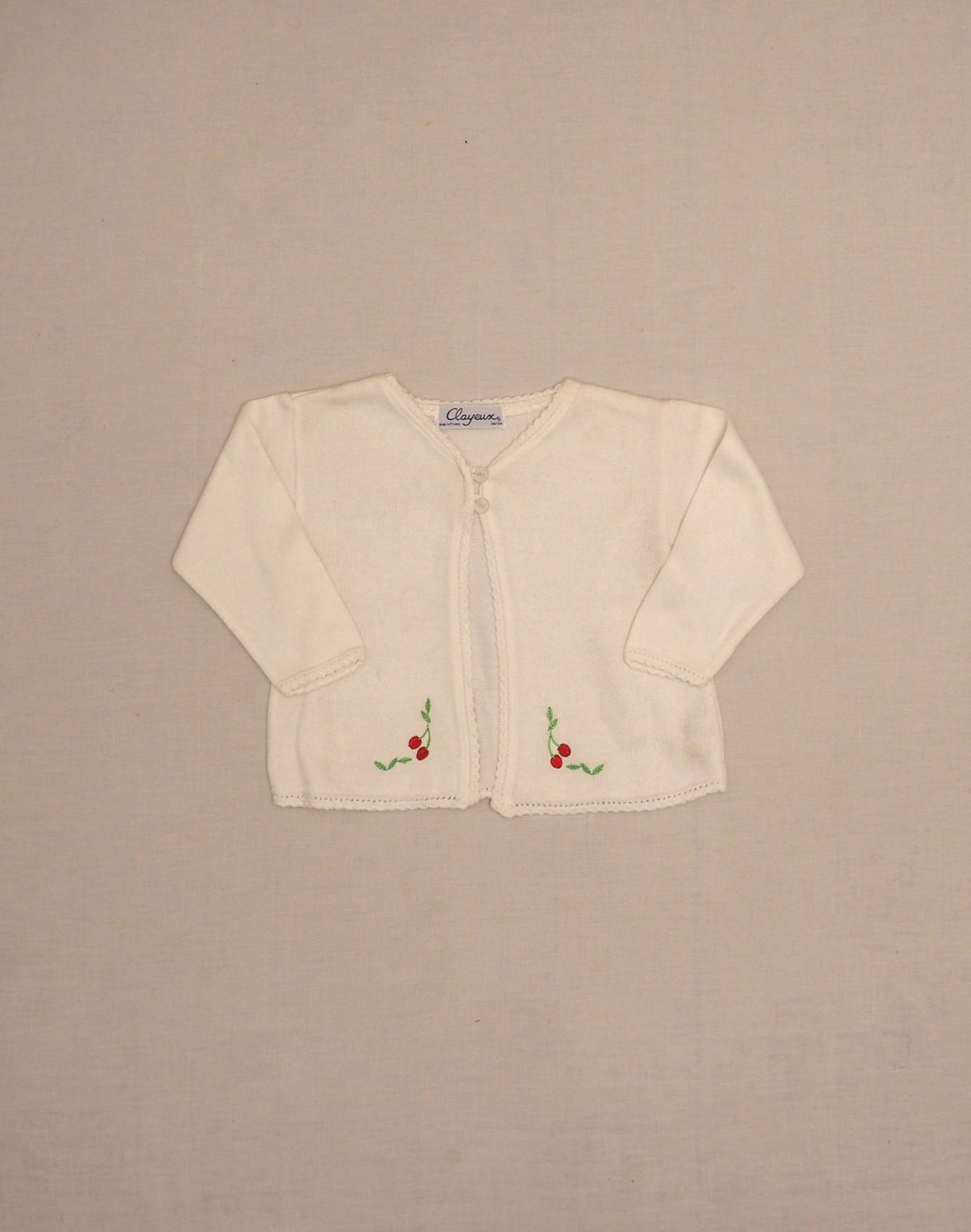 Lightweight cherry embroidered cardigan