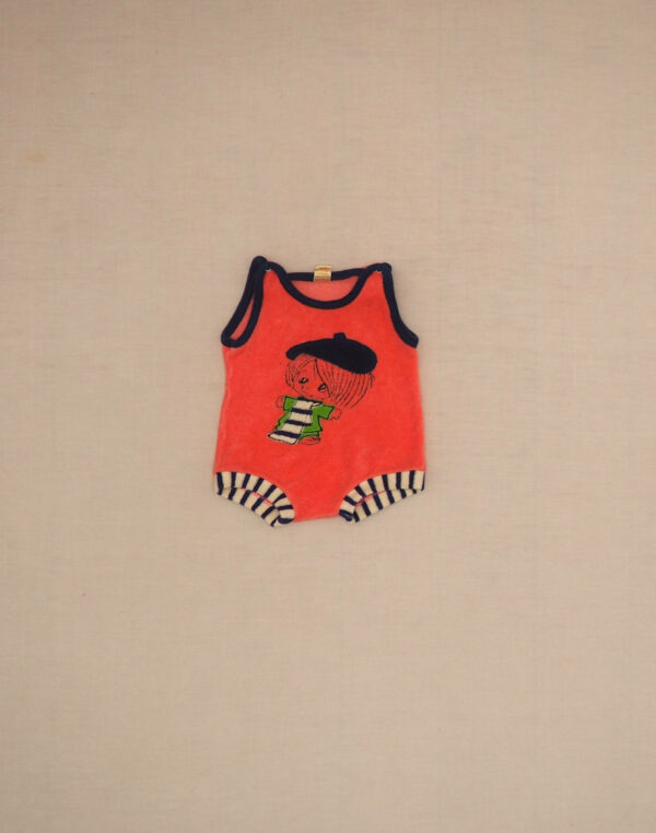 Barboteuse velours petit bonhomme 1970