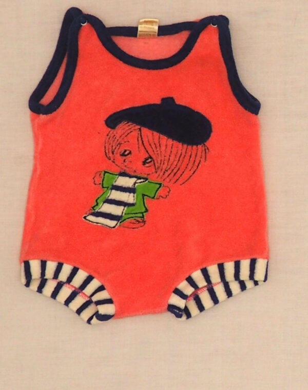 Barboteuse velours petit bonhomme 1970