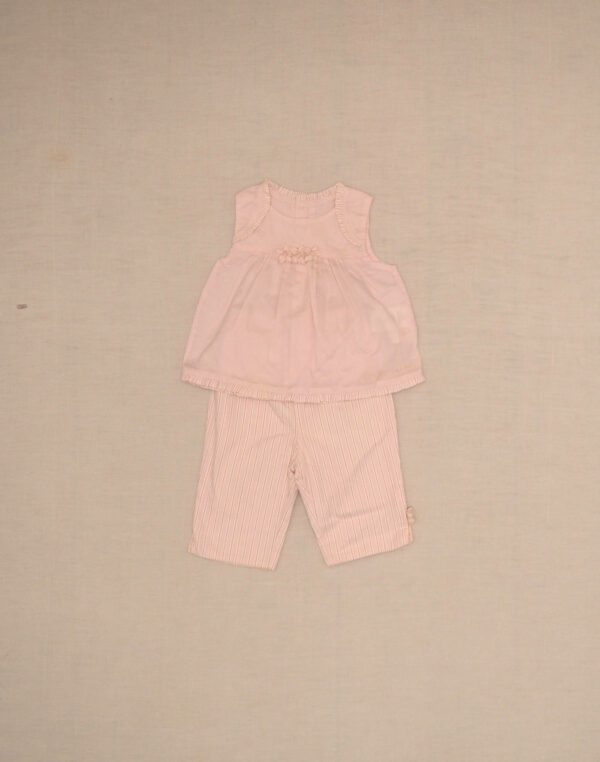 Ensemble blouse et pantalon rose