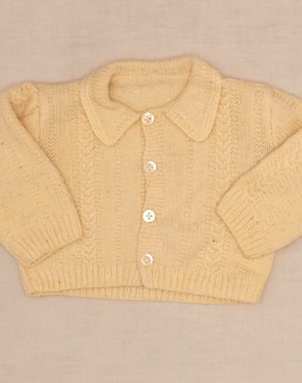 Hand-knitted ecru cardigan