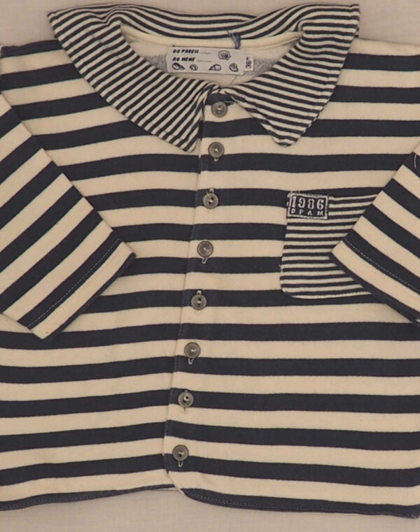 Striped shirt with sailor collar
