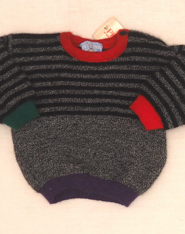 Pull rayé bords contrastants