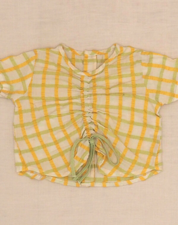 Knotted seersucker blouse