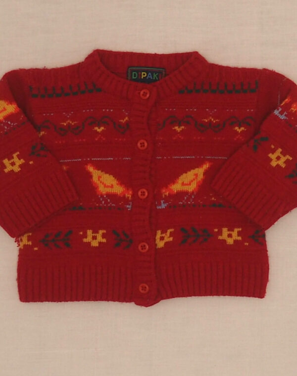 Jacquard hen cardigan