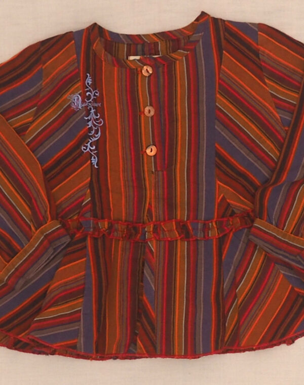 Striped embroidered blouse