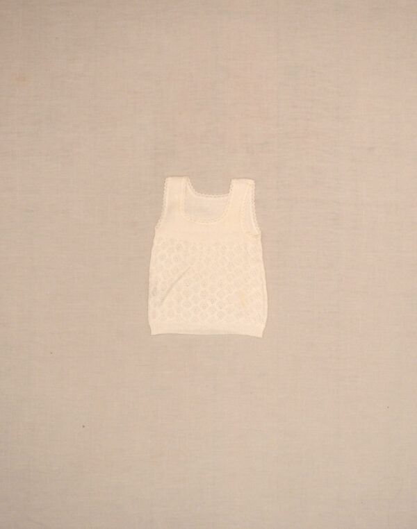 Pointelle mesh tank top