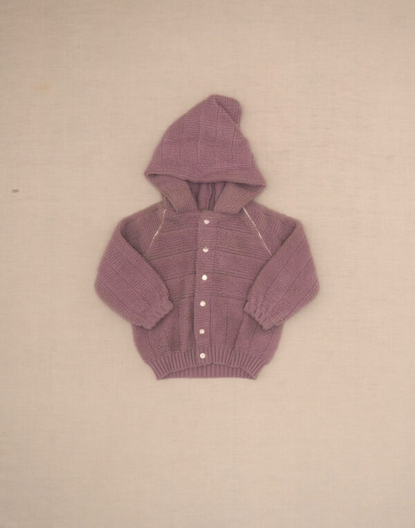 Purple hooded cardigan