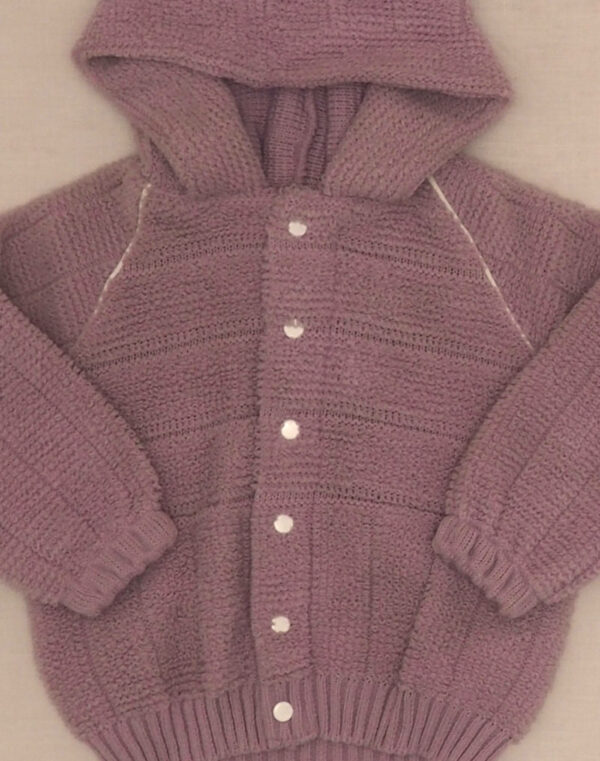 Purple hooded cardigan
