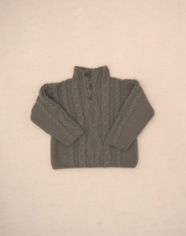 Pull à torsades gris