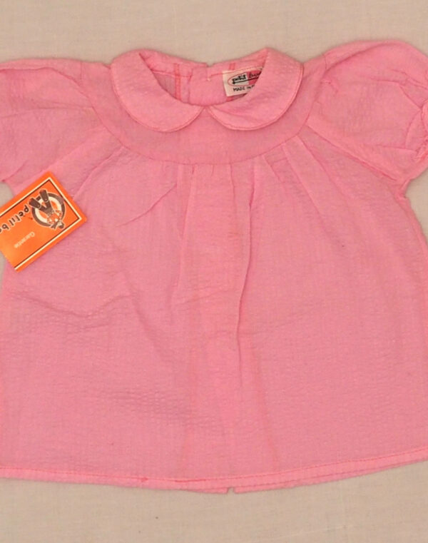 Pink seersucker blouse