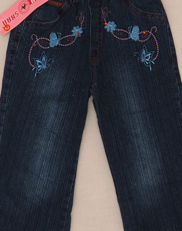 Jean évasé brodé papillons