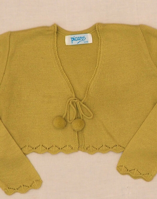 Cardigan boléro anis