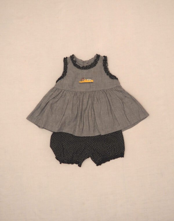 Ensemble robe & bloomer petits pois