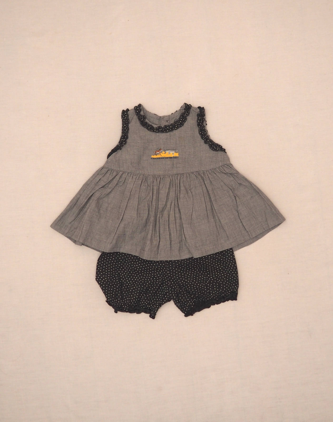 Ensemble robe & bloomer petits pois