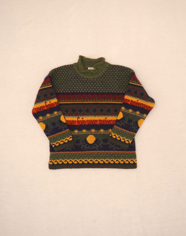 Pull jacquard col montant