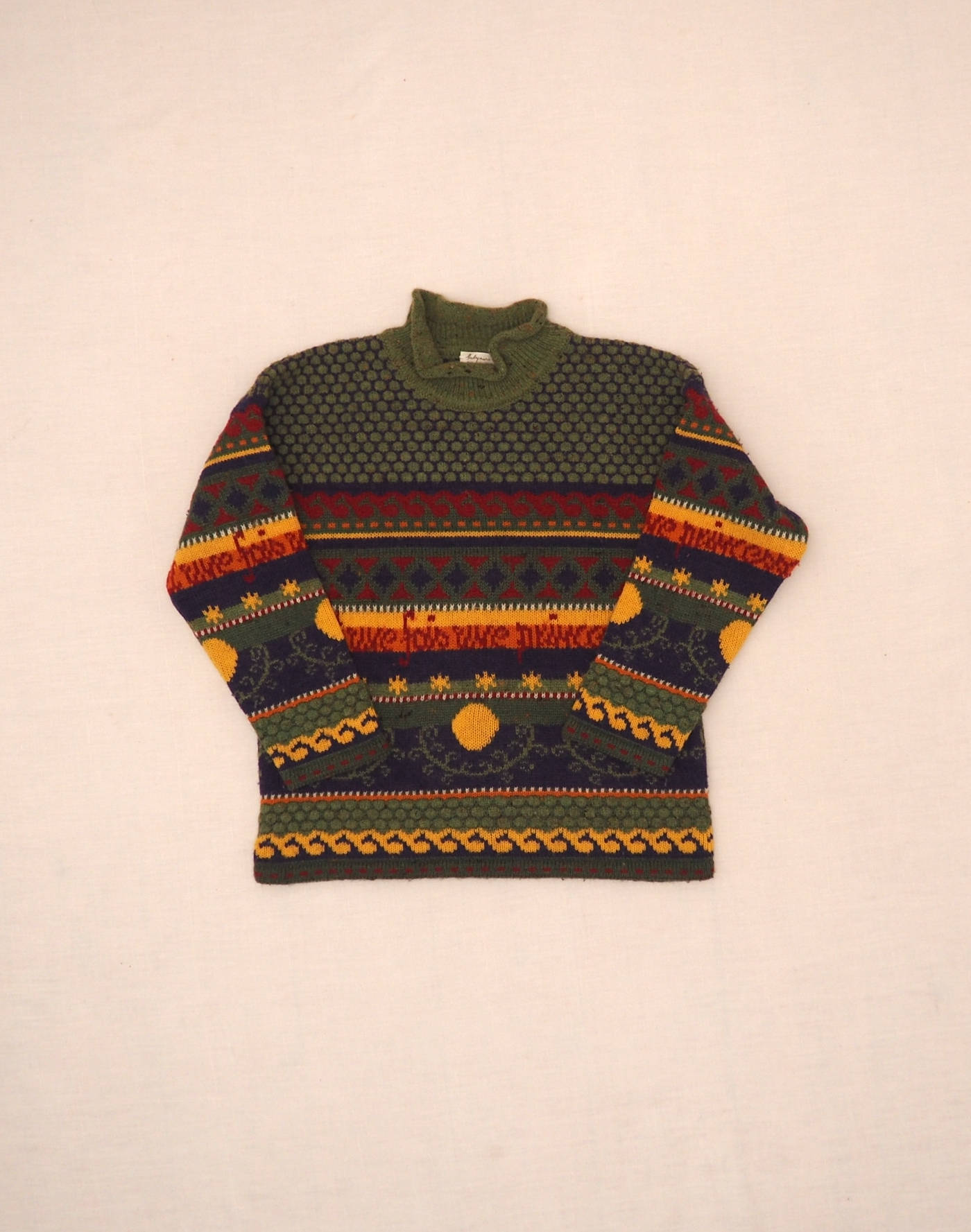 Pull jacquard col montant