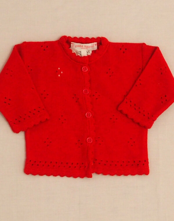 Red cardigan