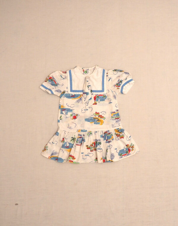 Dress with sea & boat motifs 1970