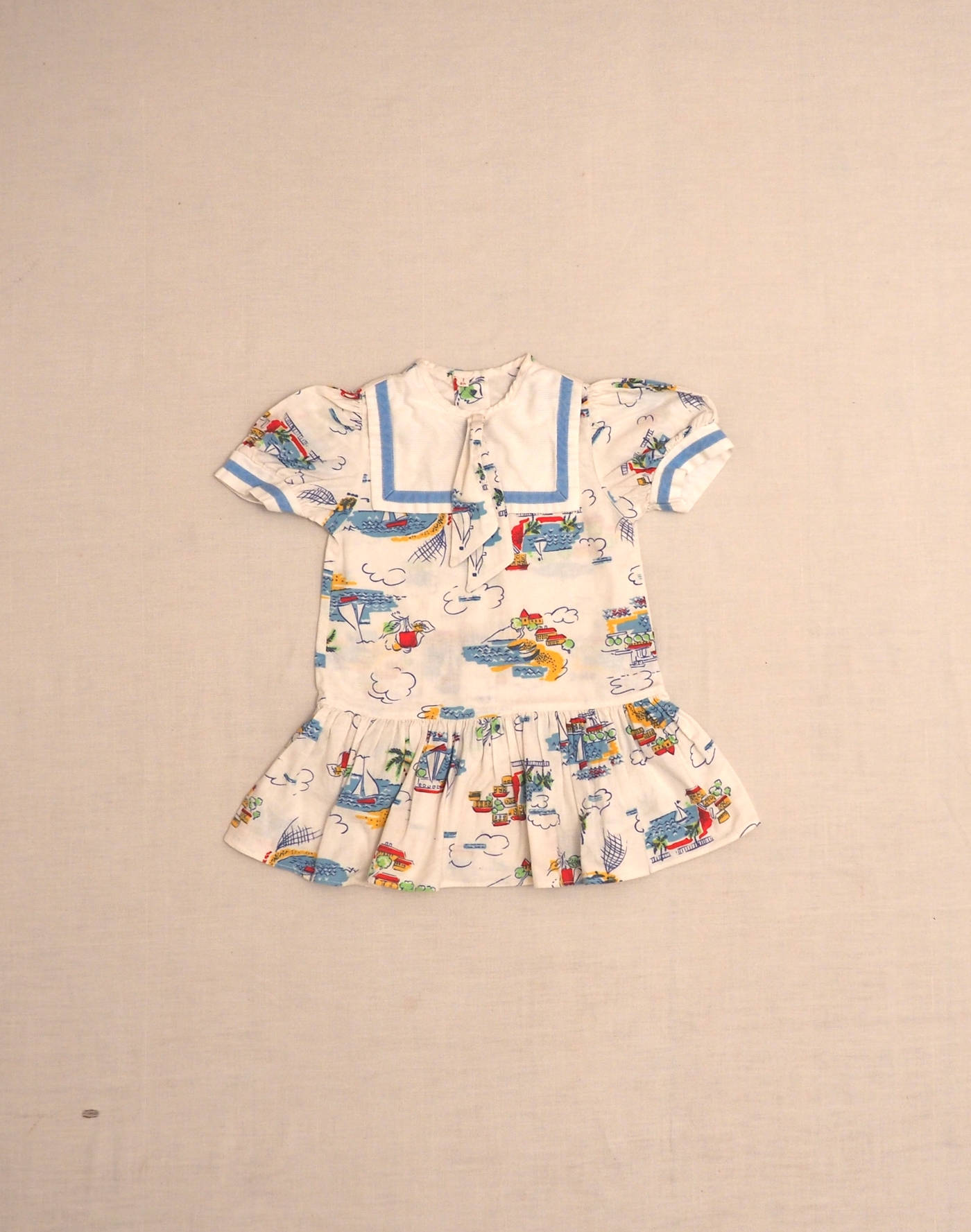 Dress with sea & boat motifs 1970