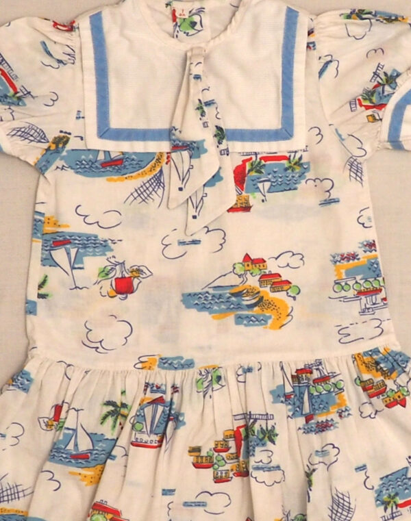 Dress with sea & boat motifs 1970