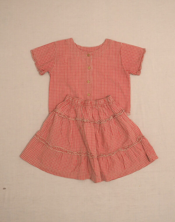 Gingham skirt & blouse set 8 years