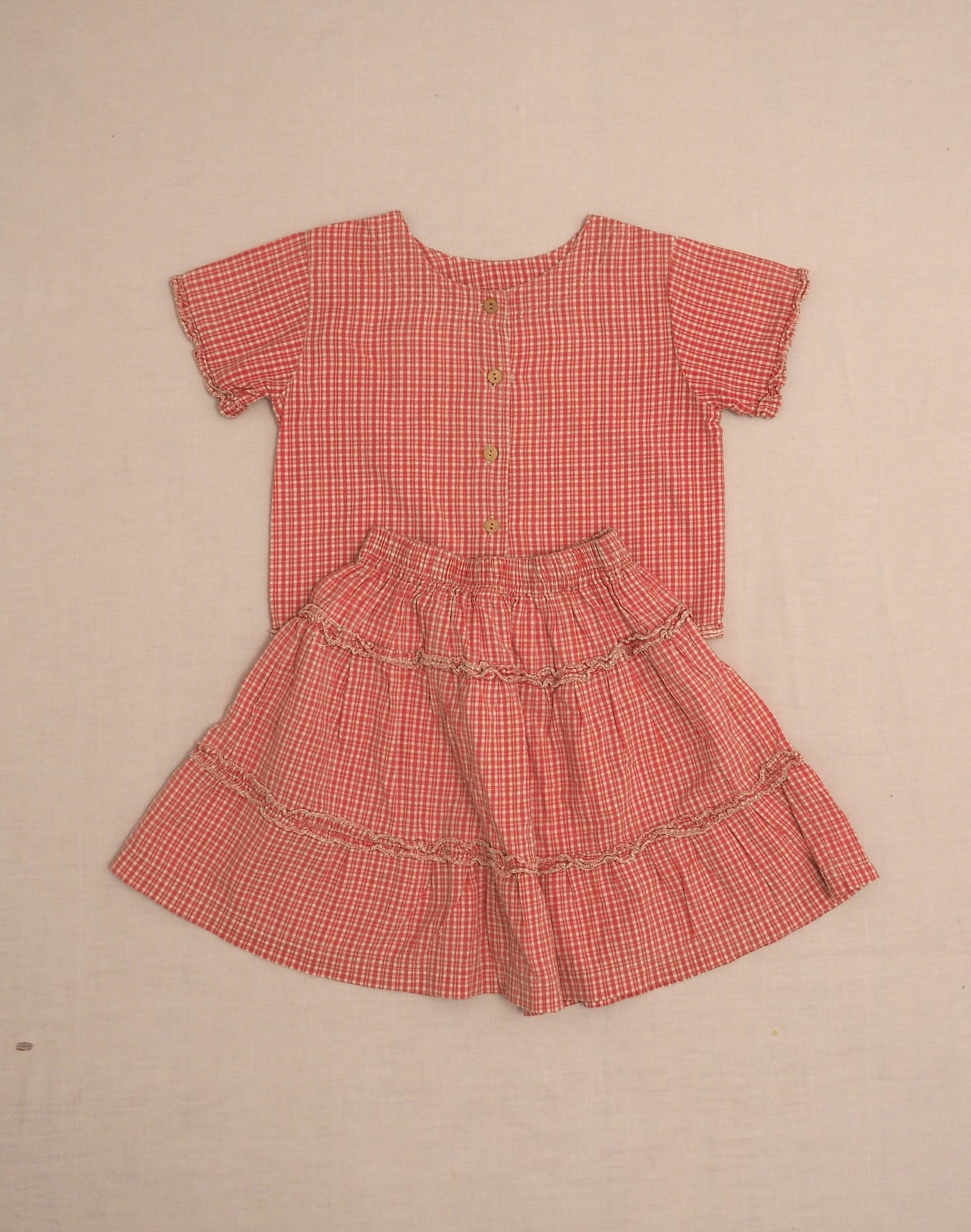 Gingham skirt & blouse set 8 years