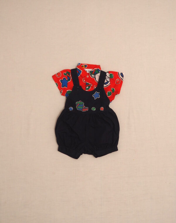 Ensemble chemisette & salopette plage