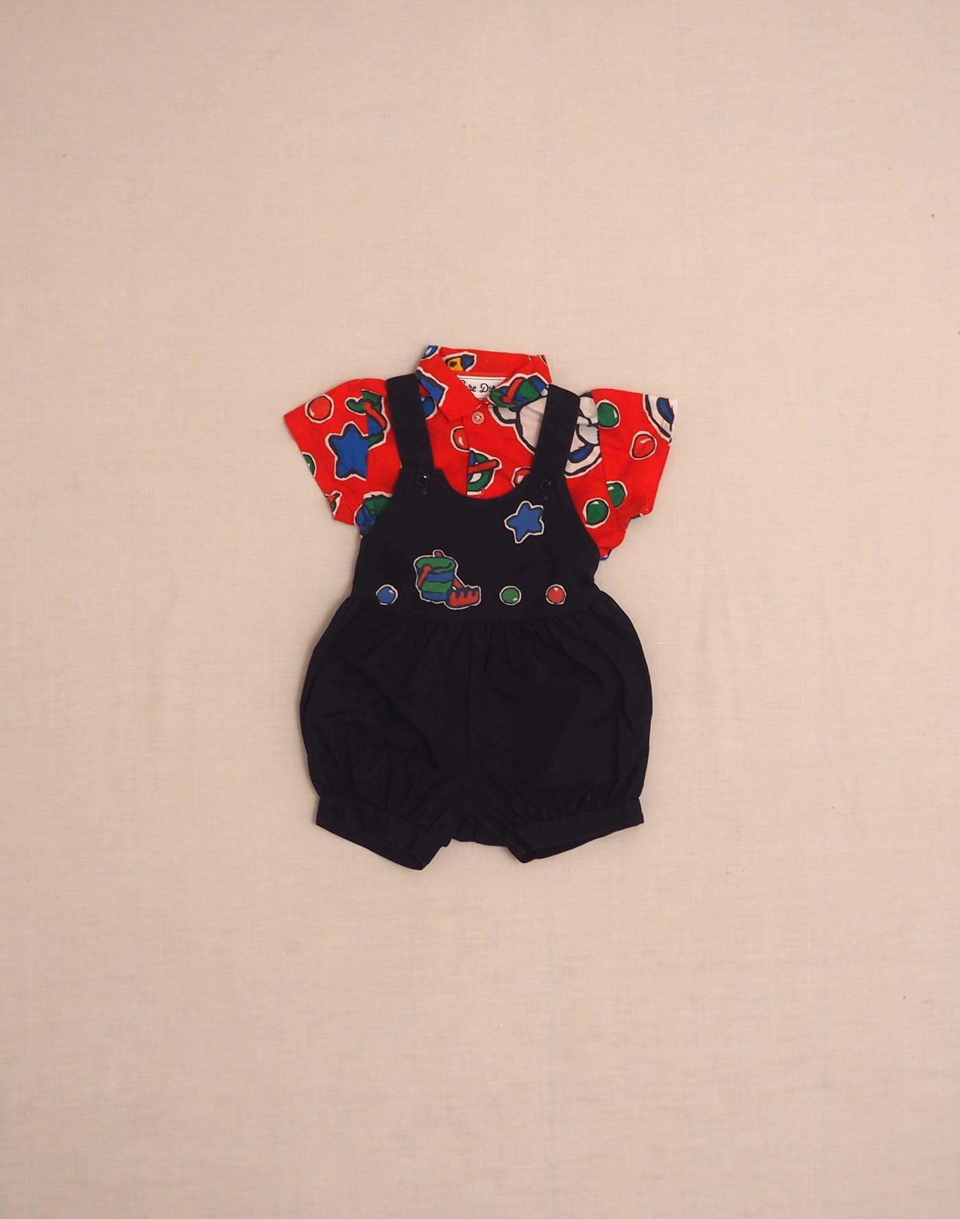 Ensemble chemisette & salopette plage