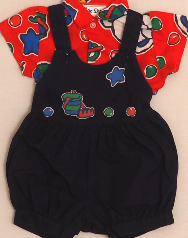 Ensemble chemisette & salopette plage