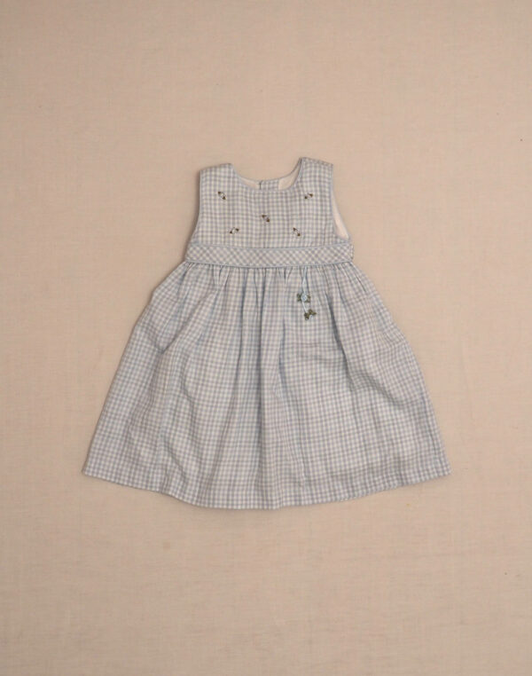 Embroidered gingham dress