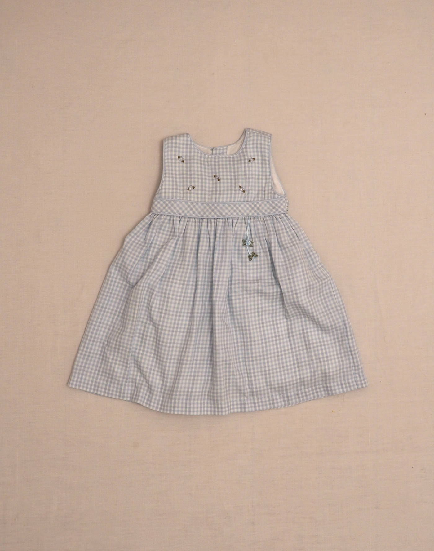 Embroidered gingham dress