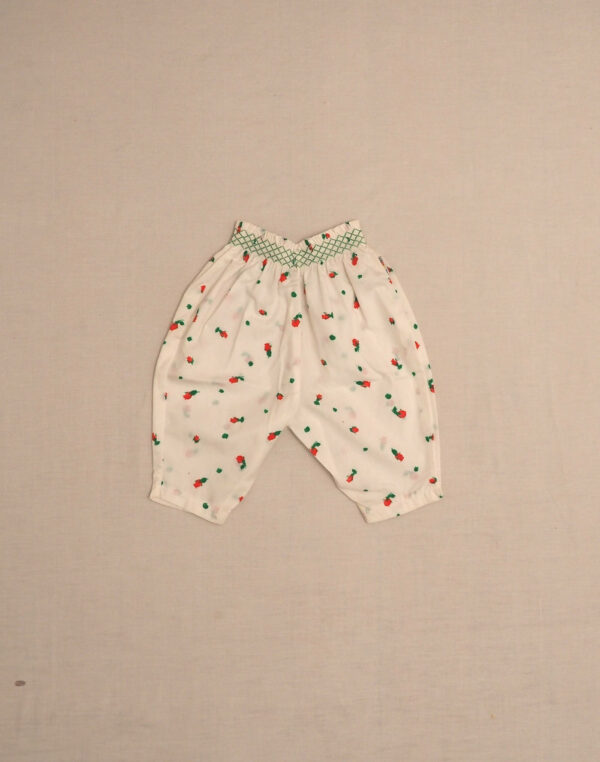 Pantalon motif roses taille smock