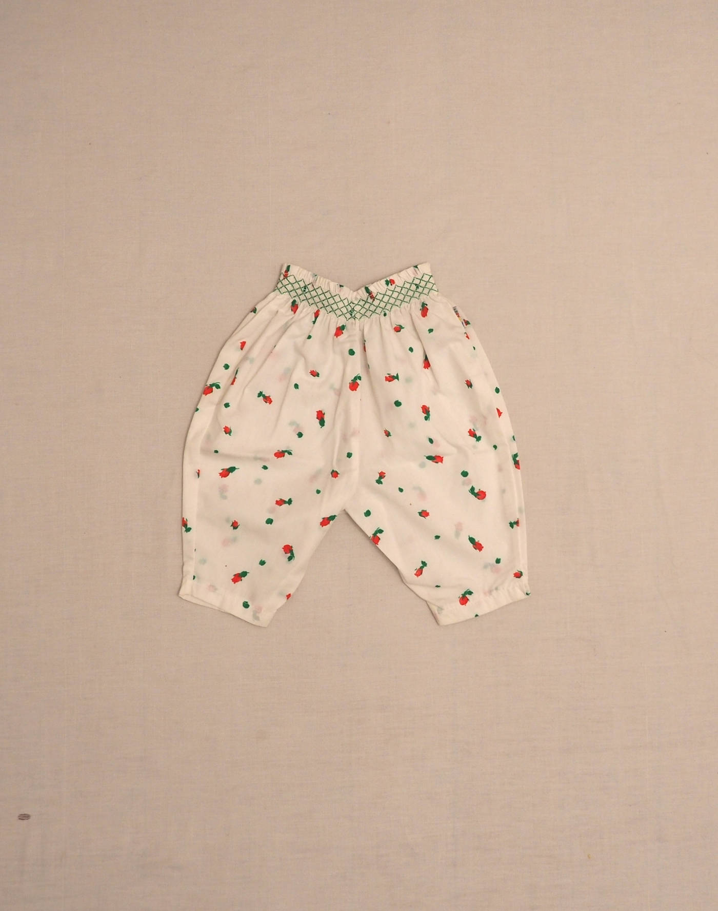 Pantalon motif roses taille smock