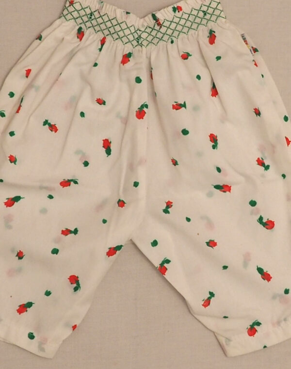 Pantalon motif roses taille smock