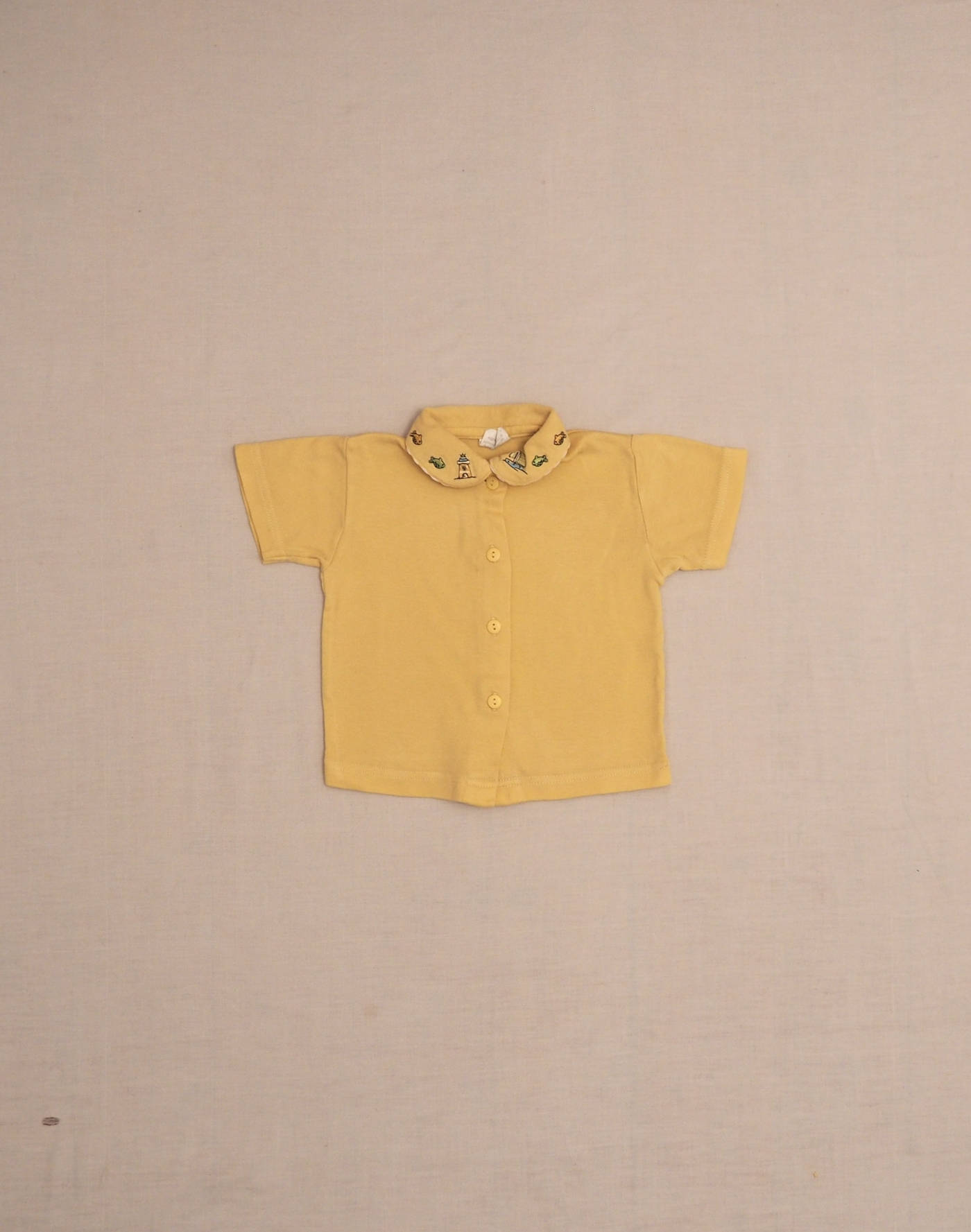 Shirt with embroidered sea collar