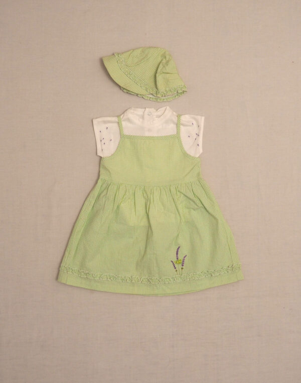 Gingham dress & hat set