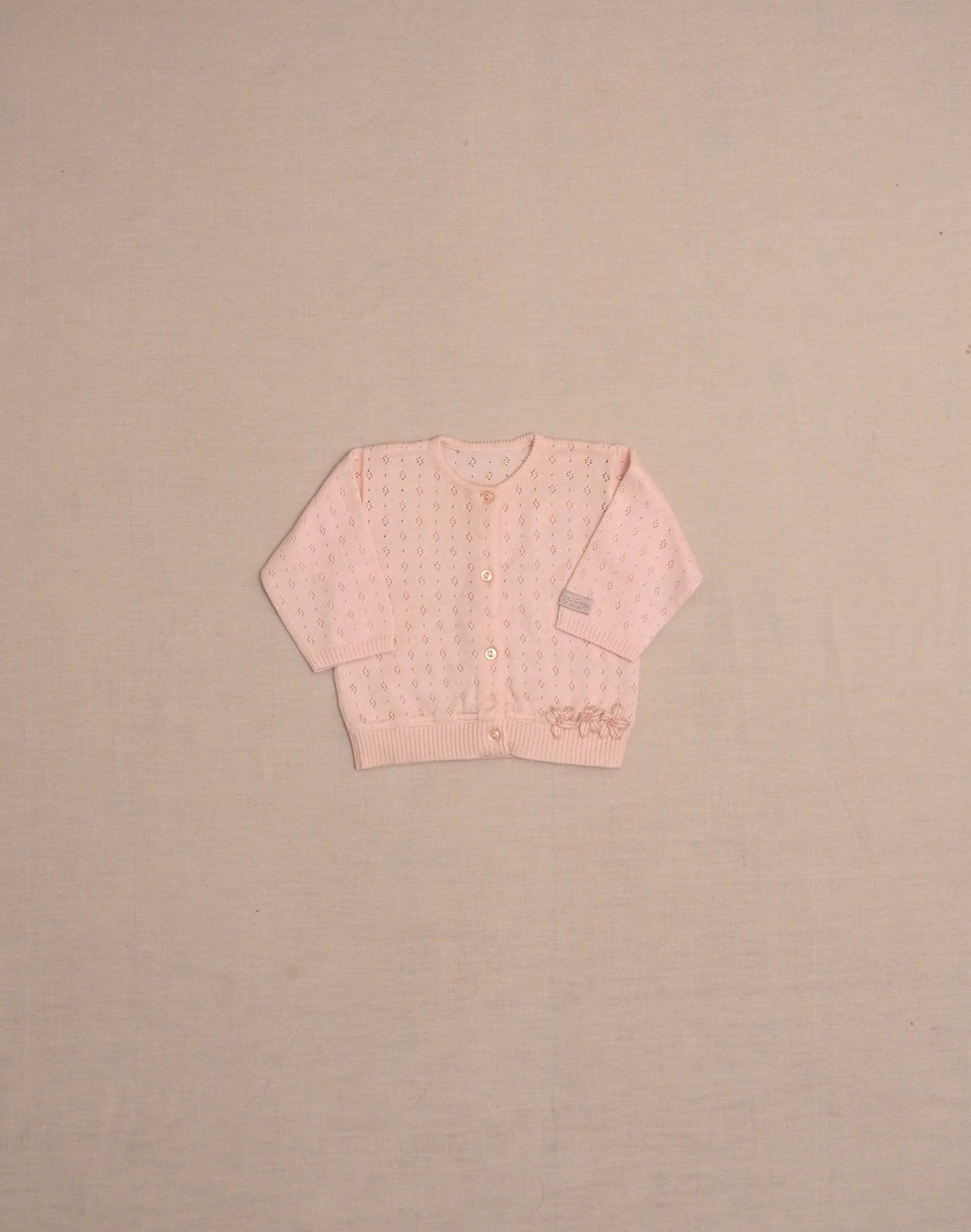 Pink pointelle cardigan